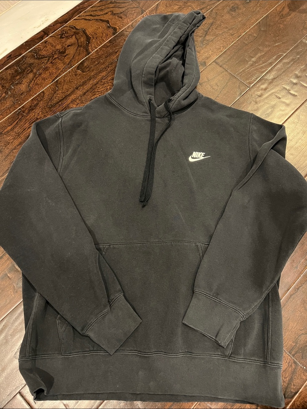 Nike Black Pullover Hooded Sweatshirt with White Swoosh
